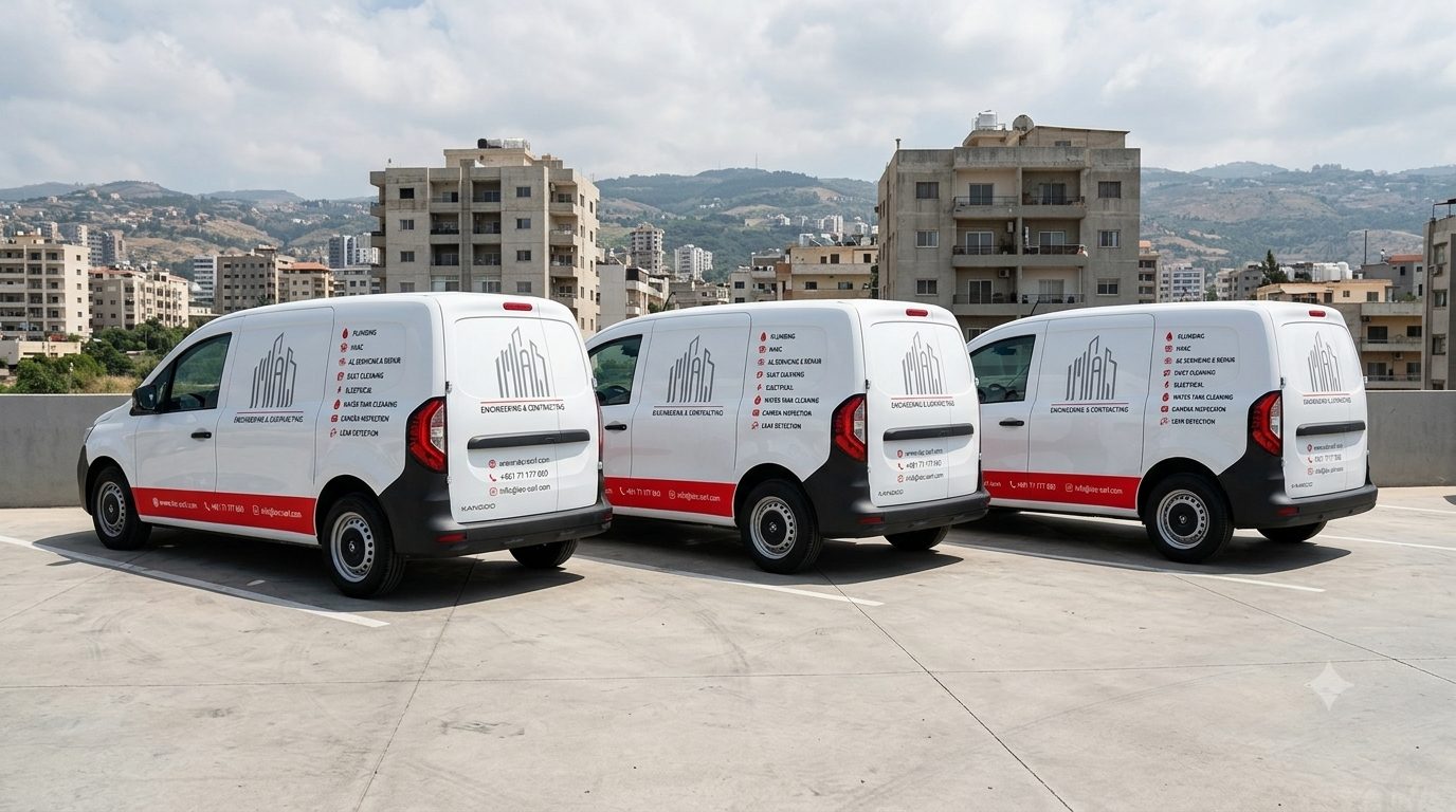 IEC maintenance fleet — three service vans